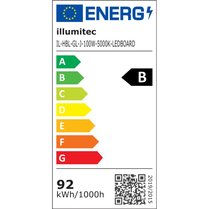 Hallentiefstrahler HBL-J 100W, 15.860 lm, Lumileds 2835, Philips Xitanium, Neutralweiß (5000K), 172 lm/W, 90°, inkl. integriertem Bewegungsmelder-Steckplatz