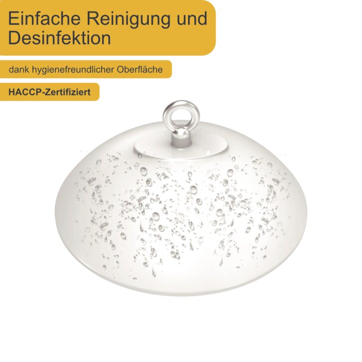 LED Hallenstrahler 200W, HACCP für IFS Food, >188 lm/w, 5000K, 90°, 5-Jahre Garantie, HBL-F